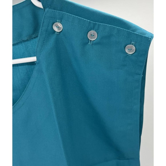 Vintage Castle Uniforms Smock Teal Blue Pockets New Old Stock Original Packaging - Picture 5 of 6